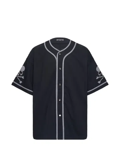 Mastermind Japan Logo-patch Baseball Shirt In Black