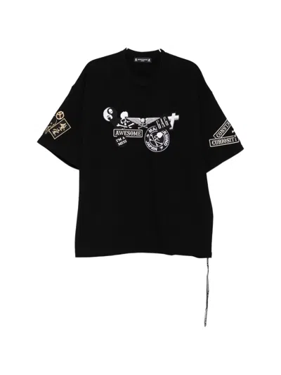 Mastermind Japan Logo-patch Boxy T-shirt In Black