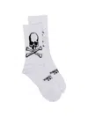 Mastermind Japan Skull-logo Socks In White