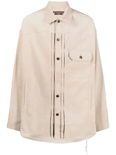 Mastermind Japan Long-sleeve Cotton Shirt In Neutrals