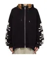 Mastermind Japan Black Oversized Patch Zip-up Hoodie In Black