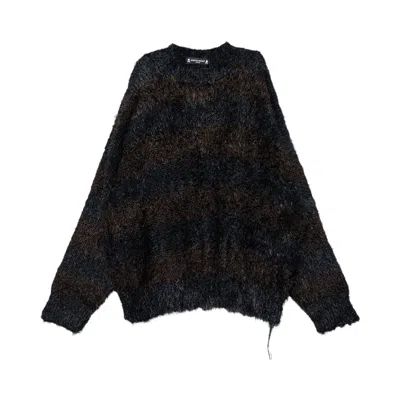 Pre-owned Mastermind Japan Mastermind Microfiber Striped Jumper 'brown/camel' | Men's Size M