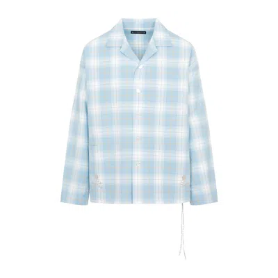 Tシャツ・カットソー mastermind JAPAN Mastermind Open Collar Plaid Shirt Mastermind Japan Blue Cotton Open Collar Plaid Shirt | ModeSens