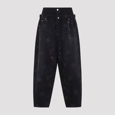 Mastermind Japan Mastermind Wide Fit Belted Easy Denim Pants In Black
