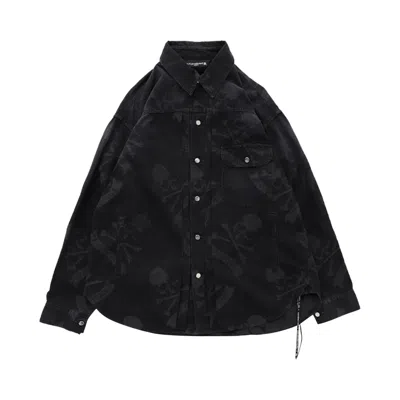 Pre-owned Mastermind Japan Mastermind World Aloha Denim Long-sleeve Shirt 'black' | Men's Size M