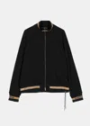 Mastermind Japan Stripe-trim Metallic Track Jacket In Black X Gold