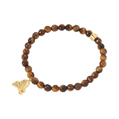 Pre-owned Mastermind Japan Mastermind World Bracelet 'tigereye' | Brown | Men's Size L