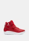 MASTERMIND JAPAN MASTERMIND WORLD RED SKULL-PRINT LEATHER SNEAKERS