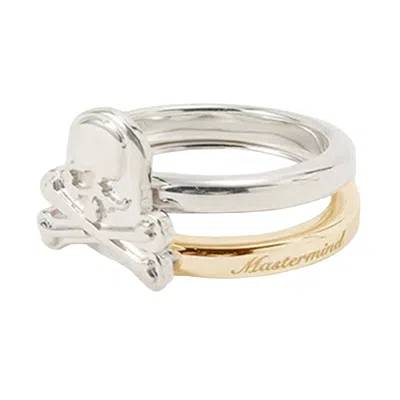 Pre-owned Mastermind Japan Mastermind World Set Of 2 Rings 'silver/gold' | Multi-color | Men's Size S In Multicolor