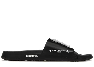 Pre-owned Mastermind Japan Men's Havaianas Mastermind Slide Sneakers In Black/white