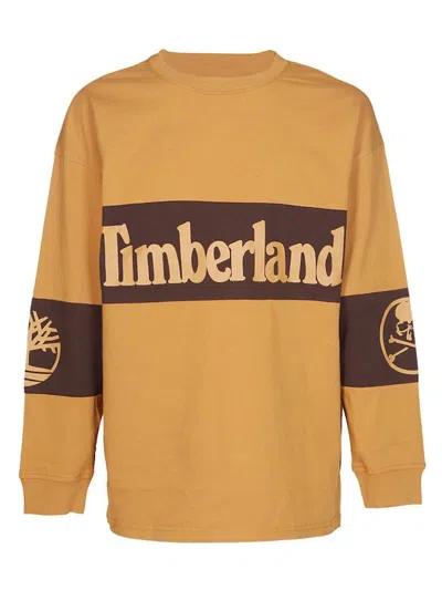 Pre-owned Mastermind Japan Men's Mastermind Timberland Long Sleeve Box Tee Shirt In Wheat In Sand