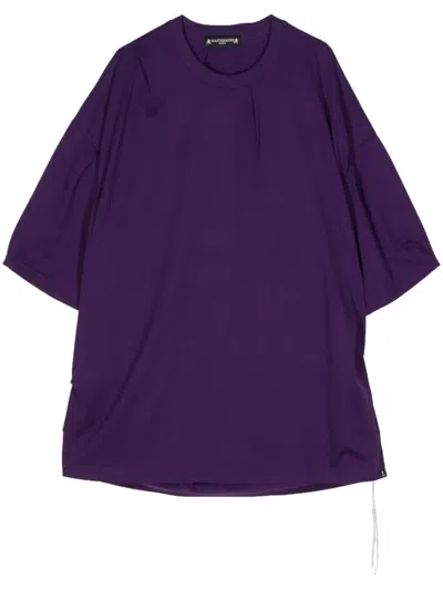 Mastermind Japan Metallic-effect Cotton T-shirt In Purple