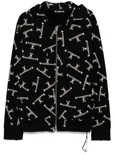 Mastermind Japan Monogram Zip Hoodie In Schwarz