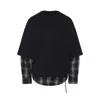 Mastermind Japan Multilayered Cotton Sweatshirt With Plaid Detail In Black