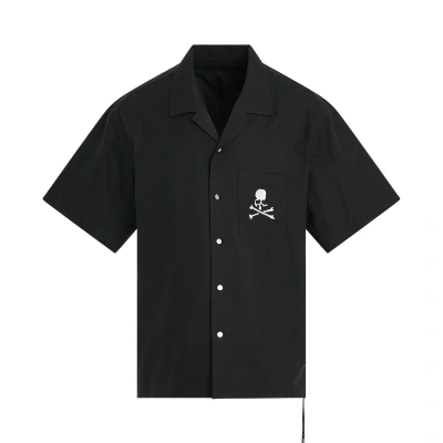 Mastermind Japan Open Collar Short Sleeve Shirt In Black