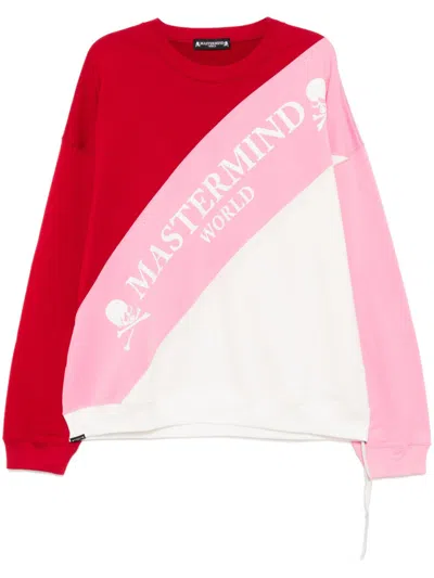 Mastermind Japan Opposite-angle Switching Sweatshirt In Red