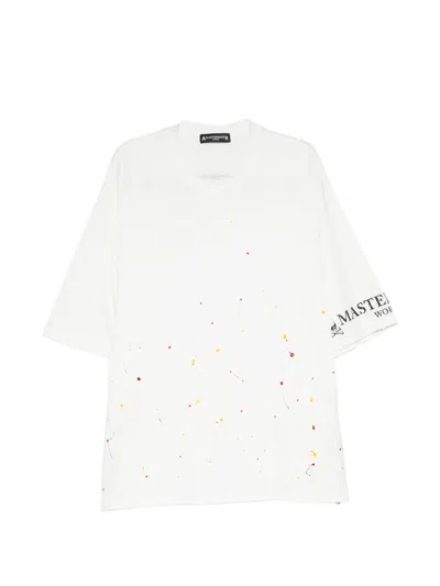 Mastermind Japan Paint-splash T-shirt In White