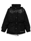 Mastermind Japan Panel Embroidered-logo Padded Jacket In Black