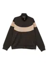 Mastermind Japan Panelled Zip-up Track Jacket In Brown