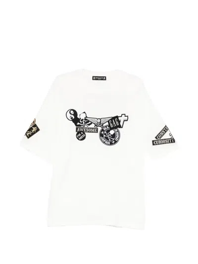 Mastermind Japan Patch-detail Round Neck T-shirt In White