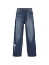 Mastermind Japan Mastermind World Patchwork Jacquard Straight Denim Pants In Blue