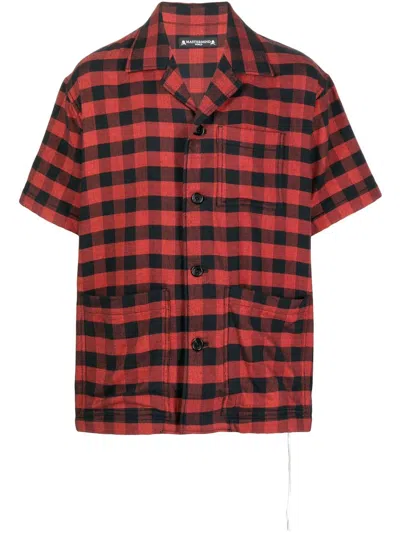 Mastermind Japan Plaid-check Embroidered Shirt In Red