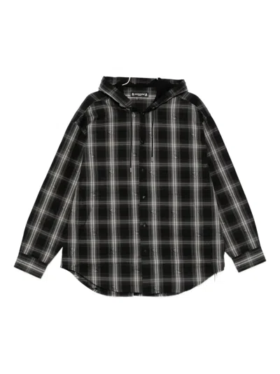 Mastermind Japan Plaid Flannel Shirt In Black
