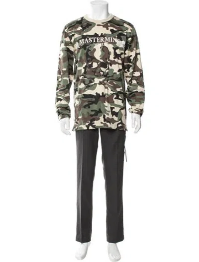 Pre-owned Mastermind Japan Printed Crew Neck Henley In Multi