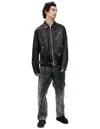 MASTERMIND JAPAN PRINTED LEATHER JACKET