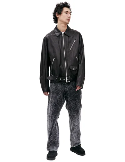 Mastermind Japan Printed Leather Jacket In Black