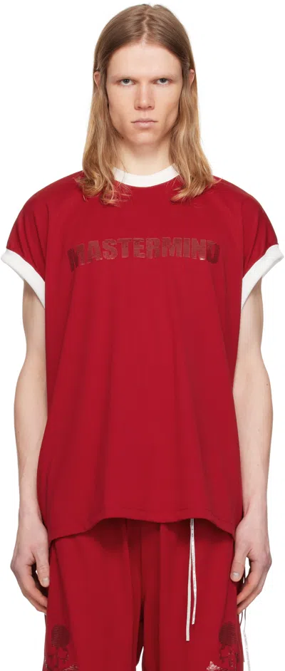 Mastermind Japan Red Boxy Fit Sequin Sleeveless Tank Top