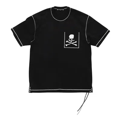 Mastermind Japan Regular Fit Cross-stitch Tee In Black