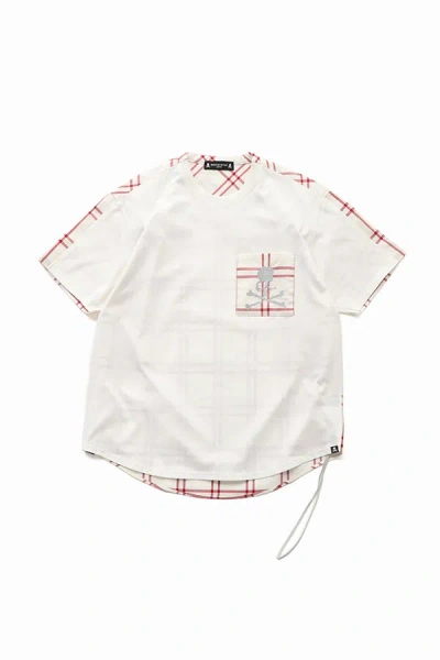 Mastermind Japan Regular Fit Mixed-fabric Pocket Tee In White