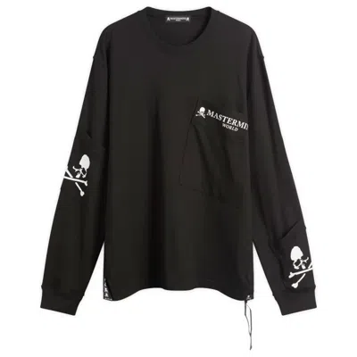 Mastermind Japan Regular Fit Multi Pocket Long Sleeve Tee In Black