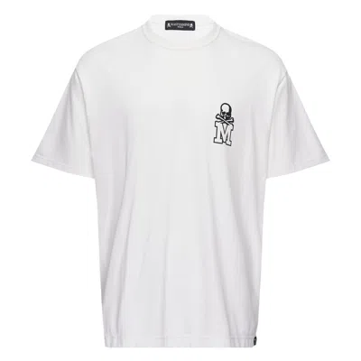 Mastermind Japan Regular Fit University Logo Tee In White