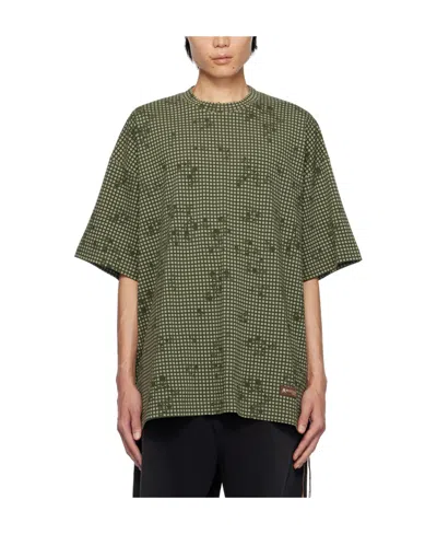 Mastermind Japan Round-necked Checkered T-shirt In Green