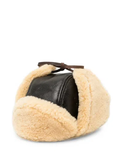 Mastermind Japan Shearling-trim Leather Pilot Hat In Yellow