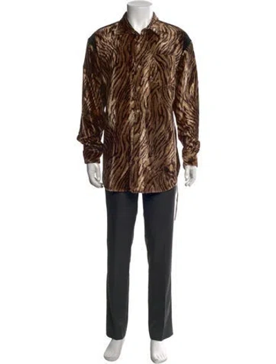 Pre-owned Mastermind Japan Silk Animal Print Shirt W/ Tags In Brown