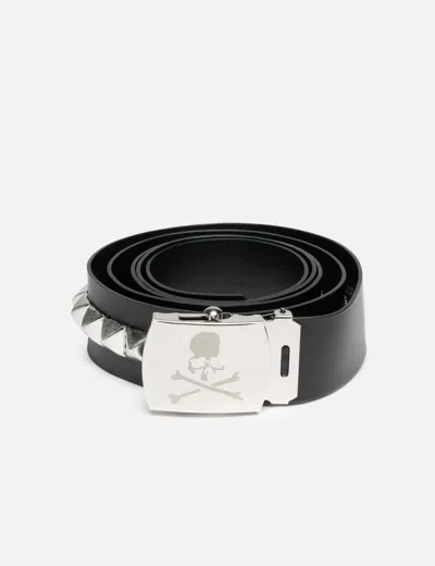 Mastermind Japan Single-stud Leather Belt In Black