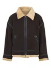 Mastermind Japan Brown Cotton Mutton Jacket With Embroidered Skull Detail In Brown