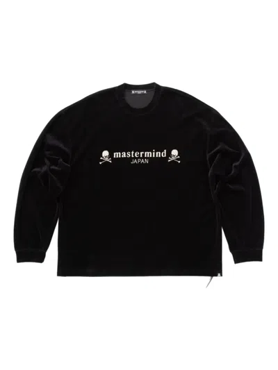Mastermind Japan Skull-embellished Velour Sweatshirt In Black