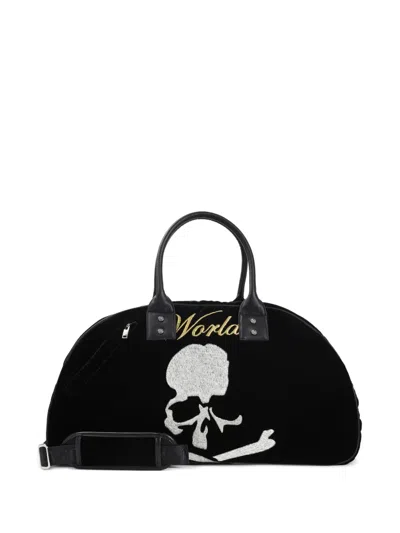 Mastermind Japan Skull-embellished Velvet Holdall In Black