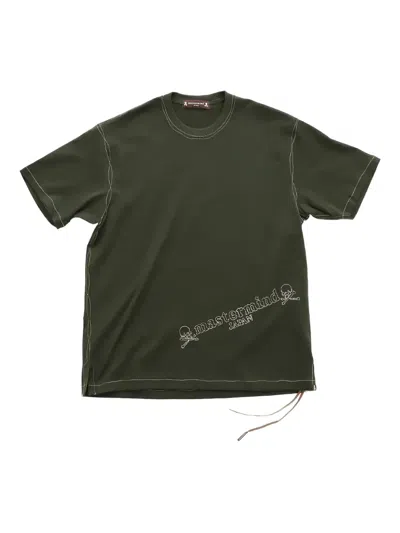 Mastermind Japan Skull-embroidered Short-sleeve T-shirt In Green