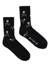 Mastermind Japan Skull-jacquard Socks In Black