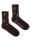 Mastermind Japan Skull-jacquard Socks In Black