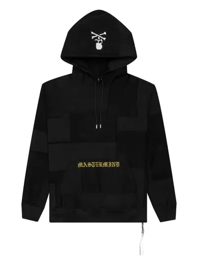 Mastermind Japan Skull-patch Panelled Hoodie In Black