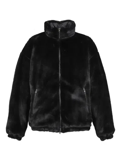 Mastermind Japan Skull-print Faux-fur Jacket In Black