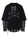 Mastermind Japan Skull-print Layered Sweatshirt In Black