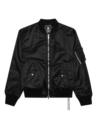 Mastermind Japan Skull-print Satin Bomber Jacket In Black