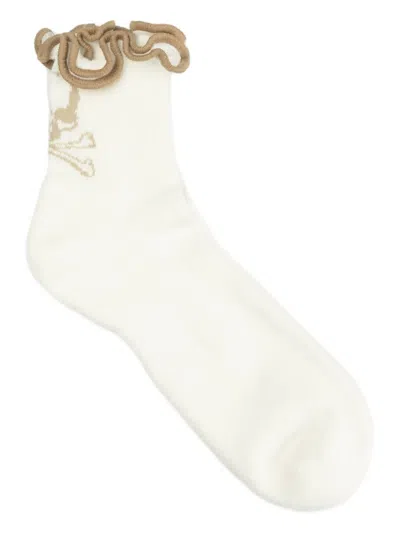 Mastermind Japan Skull-print Socks In White